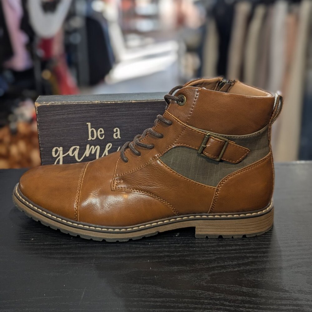 Madden by Steve Madden Cognac Combat Boot (new)